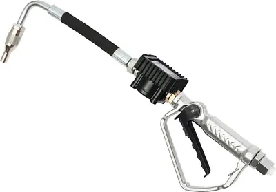 Immagine prodotto di Pistola di erogazione olio ad aria compressa - Contatore digitale LCD - Precisione ±0,3 % - Max. 0,6 MPa - Ingresso 13 mm, uscita 15 mm - Batterie 2×1,5 V incluse.