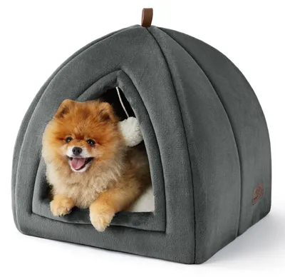 Productafbeelding van Kattenhol voor binnenshuis, wollen iglo-kattenhuis, 44 x 44 cm, comfortabel en warm voor katten