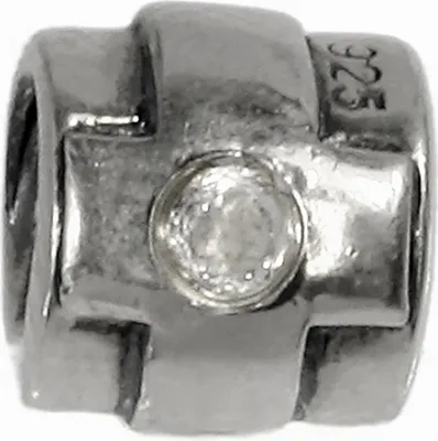 Produktbild von CarloBiagi Bead Charm Schmuck Element Kreuz Zirkonia 925 Echt Silber BBSCZ18C