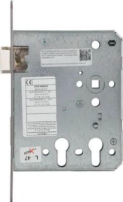 Produktbild von BMH Fluchttürschloss 1019 PZW für 2 Profilzylinder, rechts, DM 60/100, Edelstahl