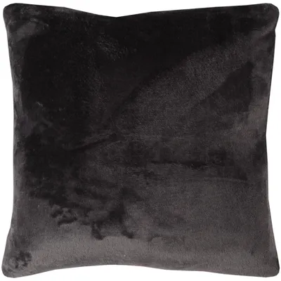 Obrázok produktu pre Poťah na vankúš 45x45 cm, čierna farba, 1 kus, bez výplne, jemný poťah na vankúš so zipsom, s jemnou textúrou ako kašmír, 100% polyester, možné prať pri 30°C