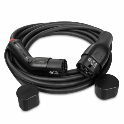 Produktbild von Lindy 30112, Schwarz, Typ 2, Typ 1, Schwarz, Abgewinkelt, Abgewinkelt