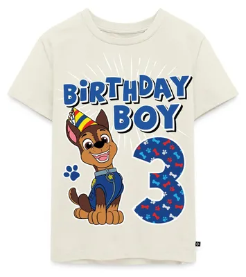 Produktbild von Spreadshirt Paw Patrol Chase 3 Jahre Alt 3. Geburtstag Kinder Premium T-Shirt, 110/116 (4 Jahre), Naturweiß