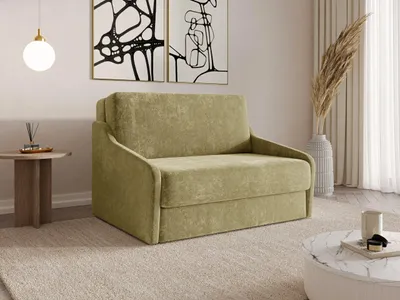 Produktbild von MOEBLO Schlafsofa FLY 120 – Sofa mit Schlaffunktion und Bettkasten, Schlafcouch Polstersofa mit Bonell-Federung (BxHxT): 135x90x115 cm - Grün (Vibe 35)