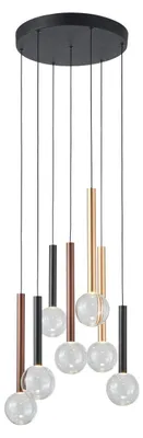 Obrázek produktu pro LED závěsné svítidlo Alinos s 7 světelnými zdroji, černé, 28 W, teplá bílá, 2205 lm, kov, rozměry: 150 x 42 x 42 cm, IP20, Italux