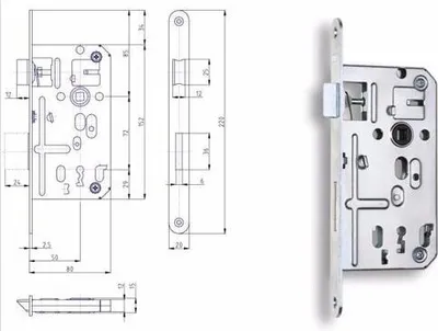 Produktbild von Hobes Einsteckschloss 040057 K134 72/80 P-L