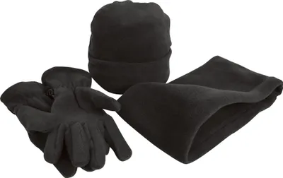 Immagine prodotto di Result Unisex Active Fleece Set invernale con cappello, guanti e scaldacollo, Anti-Pilling RW3228 (L) (Nero)