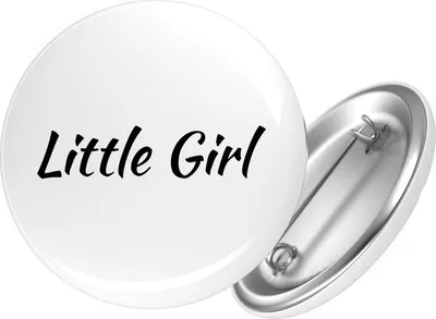 Produktbild von Huuraa Button Little Girl Schriftzug 59mm rund mit Sicherheitsnadel Ansteckbutton Geschenkidee