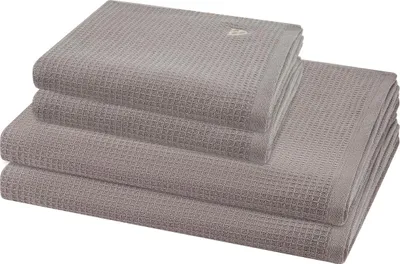 Produktbild von Ross Pique 2 X Handtuch 2 X Duschtuch im Set Piqué Frottier aus Baumwolle 520 g/m², Saugstark weich pflegeleicht trocknergeeignet, Gewebte Bordüre mit gesticktem Emblem