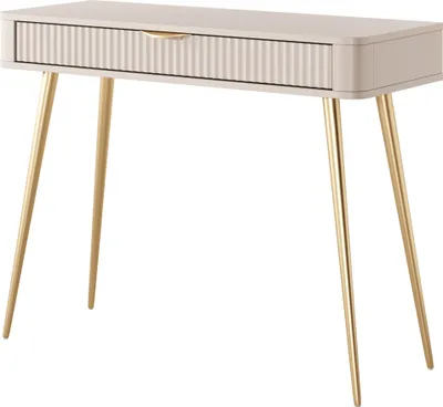 Produktbild von MIRJAN24 Schminktisch Lante, Kosmetiktisch, mit Schublade, Metallfüße, Schafzimmer Kollektion (Farbe: Beige)