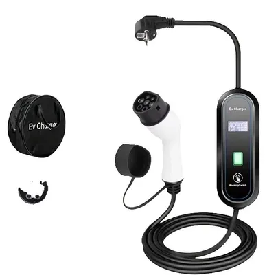 Obrázok produktu pre Prenosná nabíjačka pre elektromobily, LCD displej, nastaviteľný nabíjací prúd, 3,5 kW, 16A, typ 2