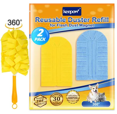 Staubmagnet-Nachfüllpackung, 2 Stück, waschbar, Mikrofaser