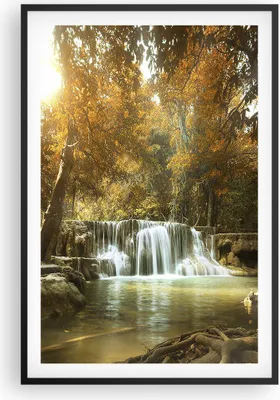 Produktbild von Gerahmtes Poster - Schwarzer Rahmen - Park Wasserfall Wasser - 61x91,5 cm - Wand Bild - Wanddeko - Wandbilder - Kunstposter - Wandposter - Bilderrahmen - Bilder - Kunstdruck - Wandbild P2BPA61x91-3789