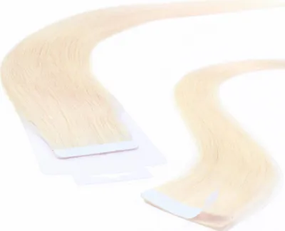 Immagine prodotto di hair2heart Nastri per extension di capelli umani lisci - 10 strisce 2,5 g 40 cm biondo chiaro