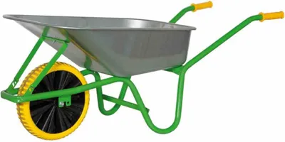 Produktbild von Baukarre grün/ gelb 90 l mit Flexlite-Rad