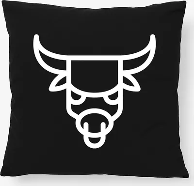 Produktbild von Huuraa Kissen Stier Sternzeichen Symbol 40x40cm mit Füllung Black Baumwolle Dekokissen Geschenkidee