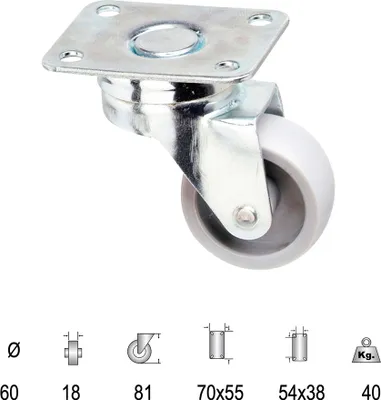 Immagine prodotto di Wolfpack 11110038 Ruota per mobili 6 cm