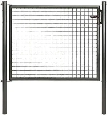 Produktbild von Alberts Wellengitter-Einzeltor mit Zubehör, Breite 125 cm, Höhe 100 cm, anthrazit-metallic, zum Einbetonieren, Pfostenstärke 60 mm