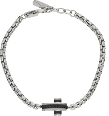 Produktbild von 2 Jewels Herren Armband Kreuz Edelstahl schwarz PVD beschichtet mit Kristallen 232219 21 cm