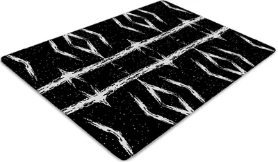 Obrázek produktu pro Podložka na ochranu podlahy - Ochranná podložka pod židli - Podložka na podlahu - 120x90 cm - Černá abstrakce.