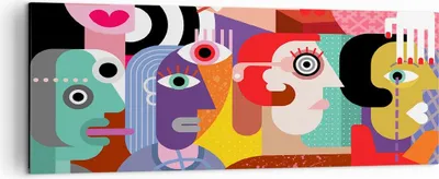 Produktbild von Bild auf Leinwand - Leinwandbild - Abstraktion modern - 140x50cm - Wand Bild - Wanddeko - Leinwanddruck - Bilder - Kunstdruck - Wanddekoration - Leinwand bilder - Wandkunst - AB140x50-3624