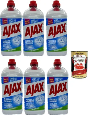 Produktbild von Ajax Pavimenti Classico, 6x1.250 ml Mehrflächenreiniger Aktivkraft + Italian Gourmet polpa 400g