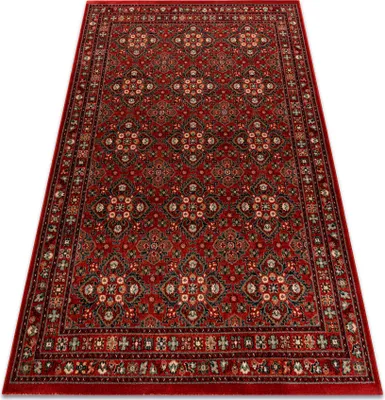 Zdjęcie produktu dla Dywan wełniany KASHQAI 4372 300 Kwiaty, ramka bordo czerwony 135x200 cm