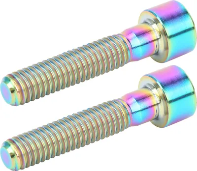 Zdjęcie produktu dla Śruby główki ramy rowerowej, 2 szt. M6 x 30 mm śruby wspornika kierownicy rowerowej ze stopu tytanu zestaw śrub (kolorowy) do rowerów górskich i szosowych rowery i akcesoria