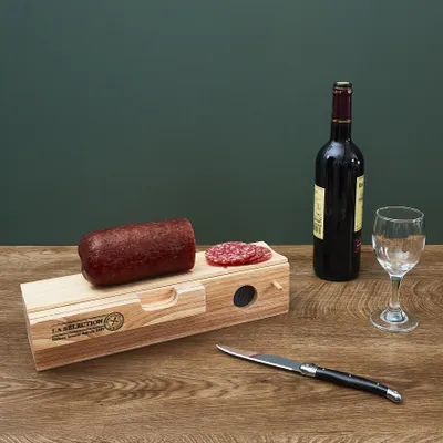 Image de Cave à Saucisson - COOK CONCEPT - Beige - Coffre avec Planche à Découper