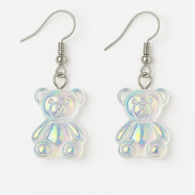 Image de Boucles d'oreilles transparentes en forme d'ours KP38728