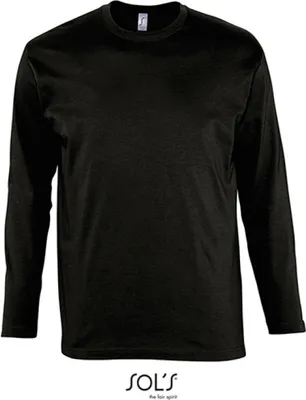 Image de SOLs 11420 | T-shirt Monarch à manches longues pour hommes - Couleur : Deep Black - Taille : XXL
