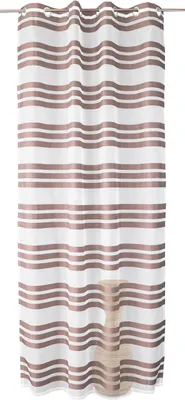 Produktbild von Ösen Schal transparent Organza Gardine mit Querstreifen, 243 x140 (HxB), Taupe, 89133