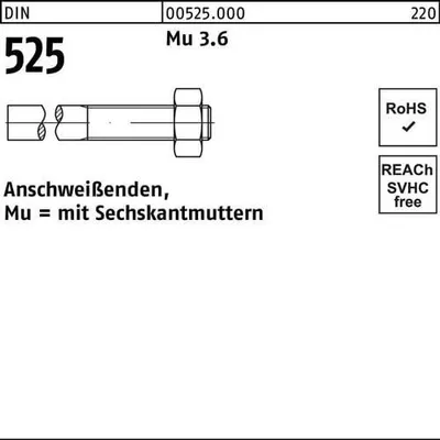 Produktbild von Reyher  Anschweißenden DIN 525 Mu 3.6 M 22 x 220/ 80 (25 Stück)