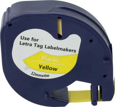 Produktbild von vhbw Schriftband-Kassette Ersatz für Dymo 91202 für Etiketten-Drucker 4m x 12mm Schwarz auf Gelb