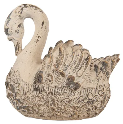 Produktbild von Clayre & Eef Dekorationsfigur Schwan 18x11x17 cm Beige Keramikmaterial