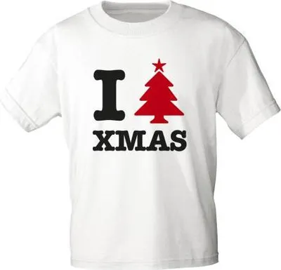 Produktbild von T-Shirt mit Print -  X-Mas - 12673 weiß - Gr. S-XXL Größe - M