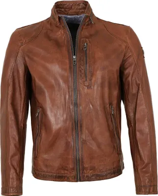 Produktbild von Milestone - Herren Lederjacke Lammnappa cognac / navy : 56