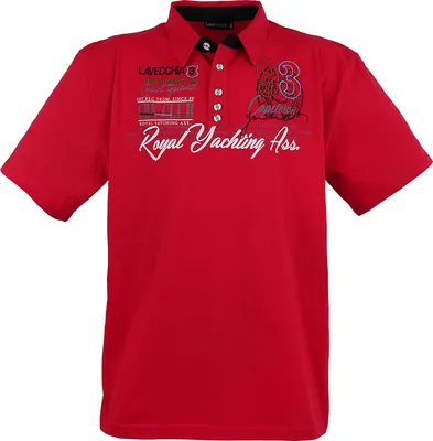 Produktbild von Übergrössen Hippes Polo-Shirt Kurzarm LAVECCHIA Rot 8XL