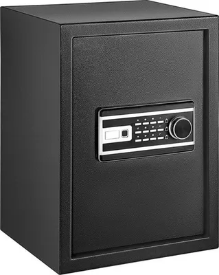 Produktbild von Happyment Brandgeschützter Tresor – Elektronische Kluis mit Fingerabdruck- und Schlüsselsystem – 60L – Sicherheitskluis – Schwarz