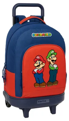 Produktbild von Safta Super Mario 33l 33x45x22 Cm Rucksack Mit Rollen Orange,Blau Kinder Orange,Blau One Size