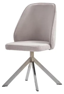 Obrázek produktu pro Stylové šedé jídelní židle Noha z nerezové oceli otočný sedák měkký sedák