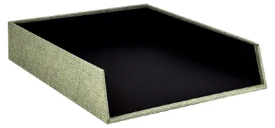 Produktbild von SOHO Briefablage A4 | Dokumentenablage A4 | Schreibtisch Organizer aus Papier | Stapelbare Ablagefächer | Büro Organizer Zubehör | 32 x 26 x 6 cm | 1 Stück | Farbe: Grün | Salbei