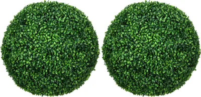 Zdjęcie produktu dla Zestaw 2 sztuk sztucznych kul bukszpanowych o średnicy 50 cm, sztuczne rośliny z tworzywa sztucznego, kulki bukszpanowe, sztuczne rośliny do dekoracji salonu, biura i ogrodu