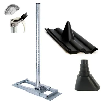 Produktbild von PremiumX DELUXE X130-48 Dachsparrenhalter 130cm Mast Kappe Frankfurter Pfanne schwarz
