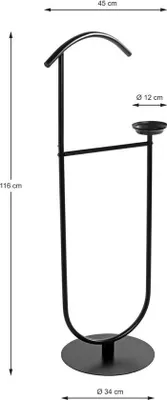 Produktbild von Famanu Wandregal Schwarz - Metall, B 45 x T 34 x H 116 cm