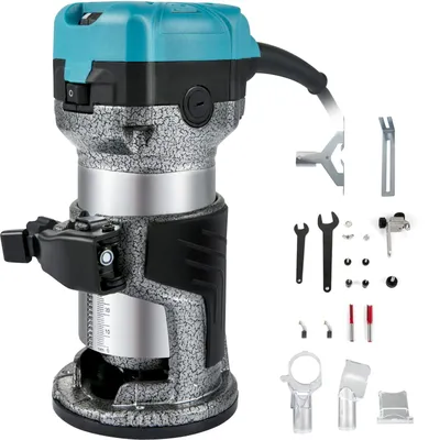 Immagine prodotto di VEVOR, fresatrice manuale elettrica per legno, 800 W, fresatrice monomanuale a 30000 giri/min, per lavorazione del legno