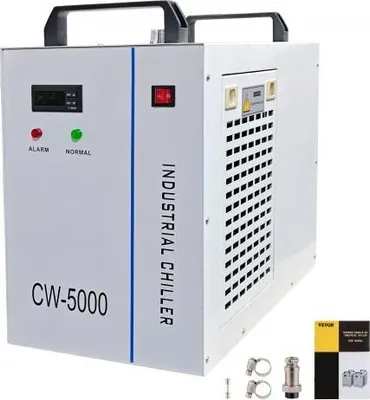 Image de VEVOR Refroidisseur d'eau à réservoir 6L CW-5000 Thermolyse Refroidisseur d'eau industriel Refroidisseur d'eau pour 80W 100W CO2 Refroidisseur à tube de verre