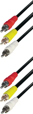 Image de Câble de connexion Transmedia ; 3x RCA mâle à 3x RCA mâle, 3,0 m, V 12-3