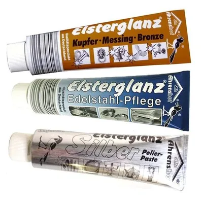 Produktbild von Elsterglanz 3er SET 150ml Kupfer, Edelstahl, Silber Politur, Paste