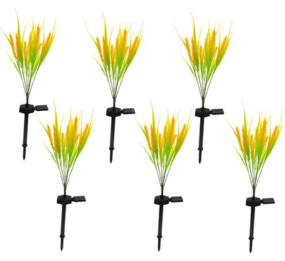 6er Set Solar-Pflanzenstecker, LED, warmweiß, 58 cm